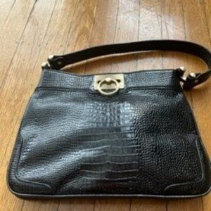 Vintage Ann Taylor Leather Alligator Embossed Shoulder Bag